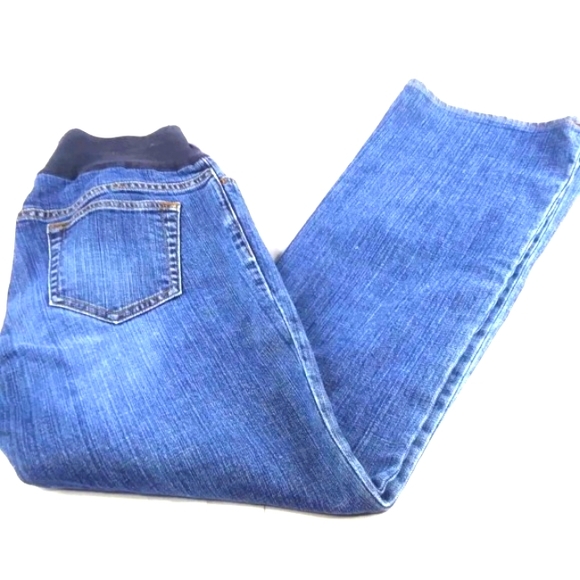 Gap Long Lean Short Belly Panel Dark Denim Jeans Straight Legs Size 2 Maternity - Picture 5 of 5